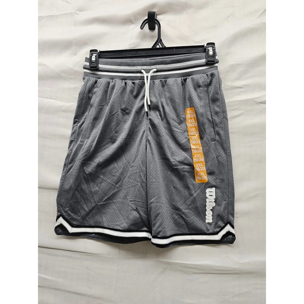 Wilson Boys Mesh Basketball Shorts Grey Polyester Athletic Size XXL